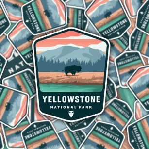 Adesivo Yellowstone National Park Retro   Autocolante