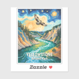 Adesivo Yellowstone National Park River Colorful Bird Art