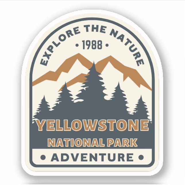 Adesivo Yellowstone National Park Viagem Sticker (Frente)