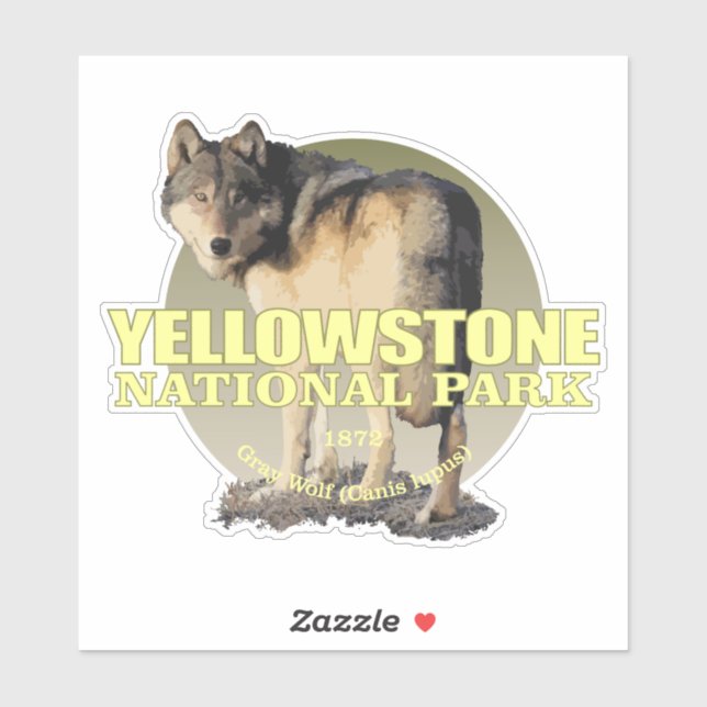 Adesivo Yellowstone NP (Wolf) (Folha)