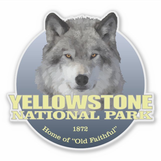 Adesivo Yellowstone NP (Wolf)2 WT (Frente)