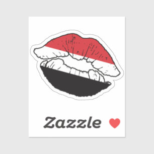 Adesivo Yemen Yemeni Lipstick Love Flag