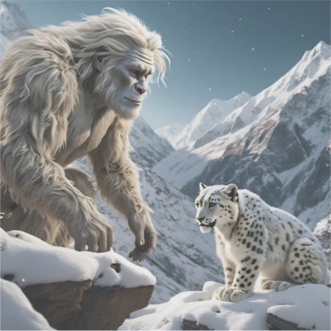 Adesivo Yeti e o Leopardo da Neve (Frente)