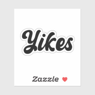 Adesivo Yikes Sticker, Vinheta de Vinilo de Reação Engraça