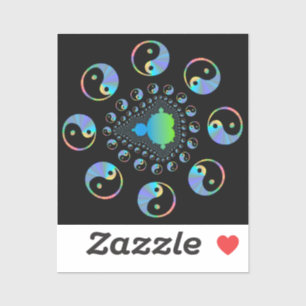 Adesivo Yin e Yang Mandelbrot Fractal