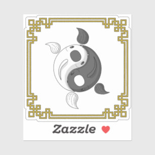 Adesivo Yin e Yang, o palito do Contorno Koi
