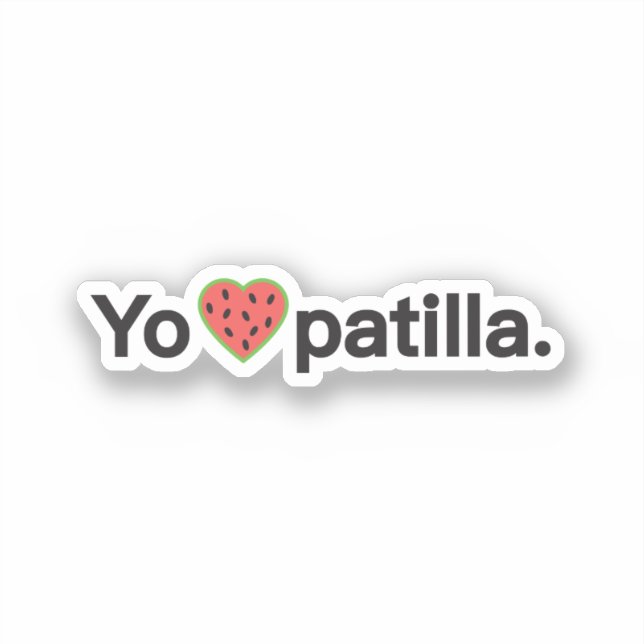 Adesivo Yo amo Patilla Custom-Cut Vinyl Sticker (Frente)