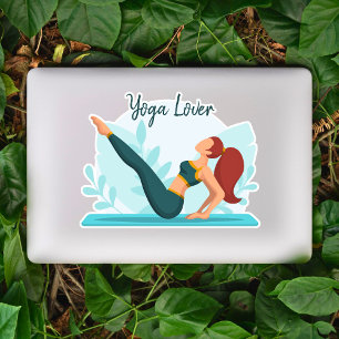Adesivo Yoga Lover - Design personalizável do Navasana Pos