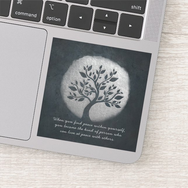 Adesivo Yoga Meditation Reiki Instrutor Silver Tree Cote (Detalhe)
