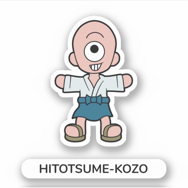 Adesivo Yokai Hitotsume-kozo - Um Olhado Japonês (Frente)