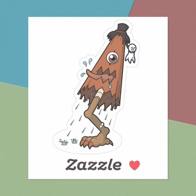 Adesivo Yokai Karakasa-obake Clássico - Folclore Japonês (Karakasa-obake Yokai Sticker- Desk View)