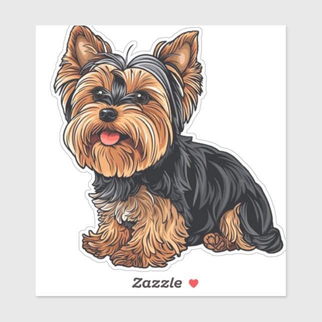 Adesivo Yorkie Charm Yorkshire Terrier (Folha)