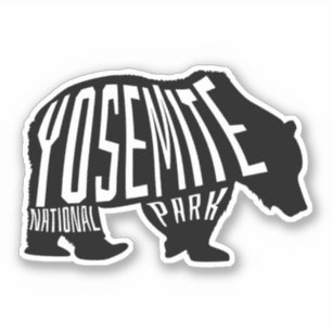 Adesivo Yosemite, Bear Outline - Viagem da Califórnia