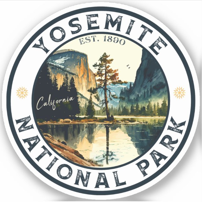 Adesivo Yosemite California Mountain Vintcolor (Frente)