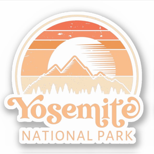 Adesivo Yosemite National Park California Retro Vintage (Frente)