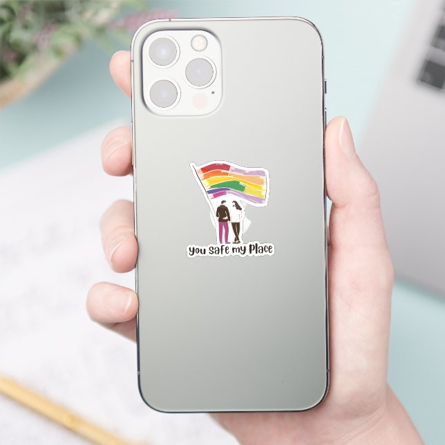 Adesivo You Are My Safe Place – LGBTQ Pride Love Sticker (Telefone)