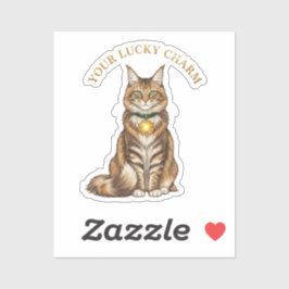 Adesivo Your Lucky Charm Beautiful Cat With Shamrock Tag