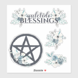 Adesivo Yuletide Blessings Blue Winter Floral Yule