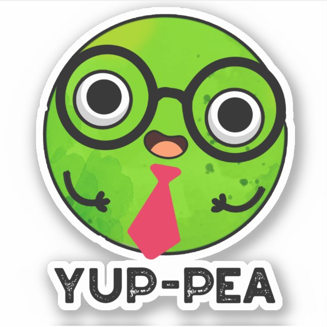 Adesivo Yup-pea Funny Yuppie Veggie Pea Pun (Frente)