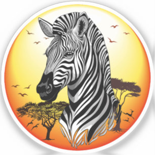Adesivo Zebra African Savanna Wild Animal