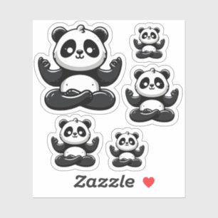 Adesivo Zen Meditando Panda - Dose Bela Meditação Animal