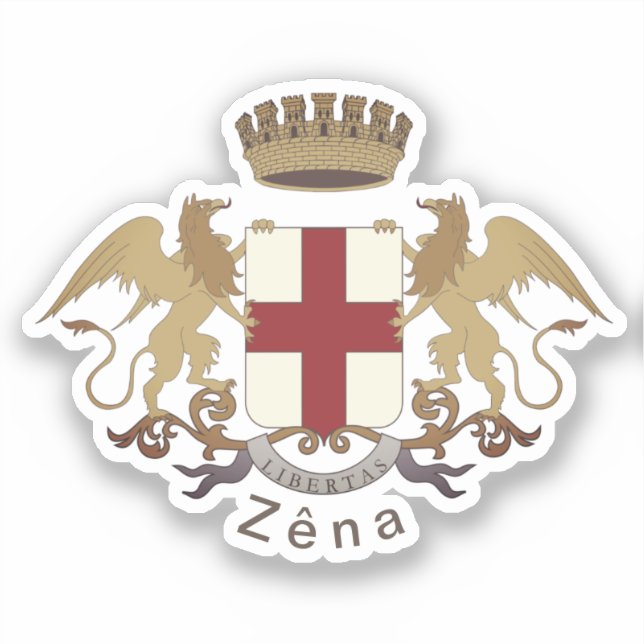 Adesivo Zêna casaco de armas (Genova, Ligúria) (Frente)