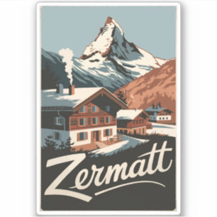 Adesivo Zermatt Suiça Art Vintage