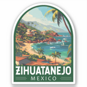 Adesivo Zihuatanejo México Viagem Arte Vintage