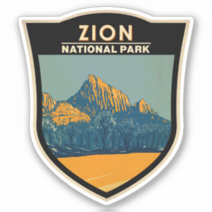 Adesivo Zion National Park Utah O Watchman Vintage