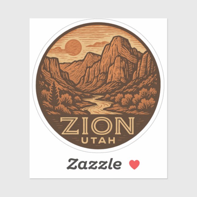 Adesivo Zion National Park Utah Vinyl Sticker (Folha)