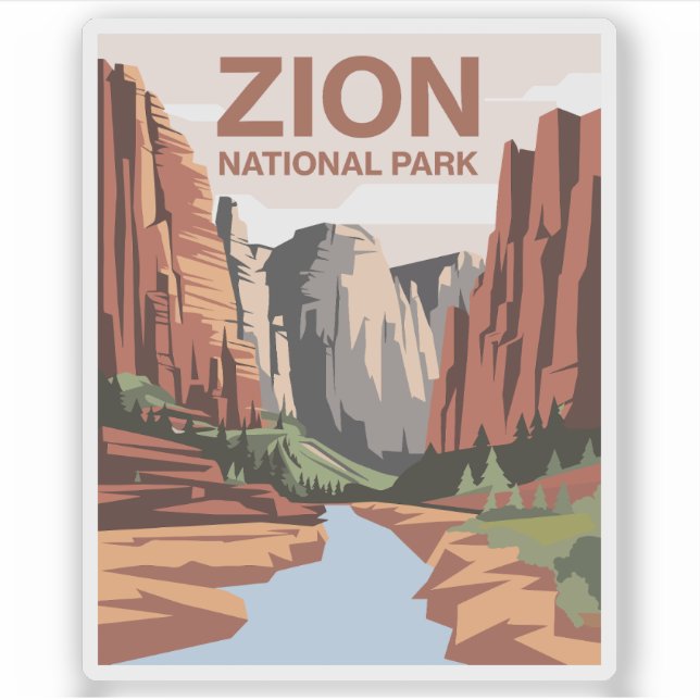 Adesivo Zion National Park Viagem Art (Frente)