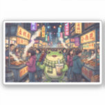 Adesivo Zochi’s Night Market Food Adventure<br><div class="desc">Zochi explores Shilin Night Market tasting delicious Taiwanese street food.</div>