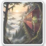 Adesivo Zochi Watches Sunrise in Alishan Forest<br><div class="desc">Zochi greets the sunrise in Alishan, surrounded by mystical forest and mountain clouds.</div>