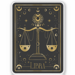 Adesivo Zodiac Libra Astrologic Black & White Sticker