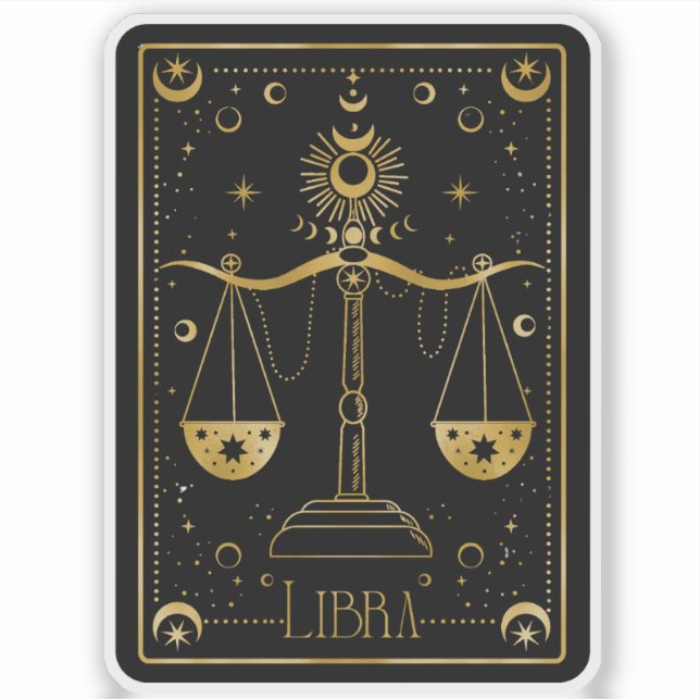 Adesivo Zodiac Libra Astrologic Black & White Sticker (Frente)