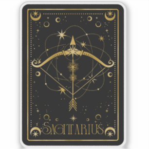 Adesivo Zodiac Sagittarial Astrologia Preta e Branco