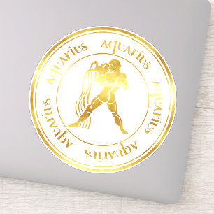 Adesivo Zodíaco: Aquarius Gold Foil (Olha) Seal