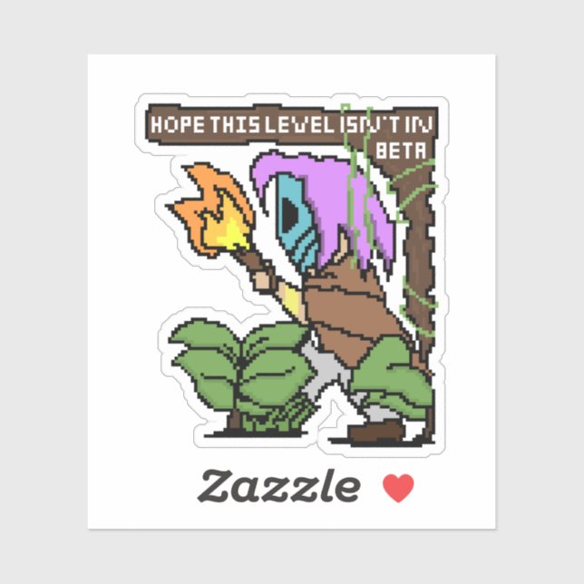 Adesivo Zoe Pixel Sign – “Nível Beta?” (Folha)