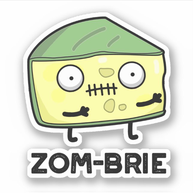 Adesivo Zom-brie Dia de as Bruxas engraçado Zombie Brie Ch (Frente)