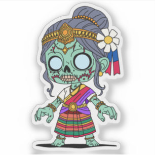 Adesivo Zombie cambojano bonito