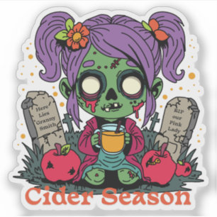 Adesivo Zombie da Estação de Cider da Apple