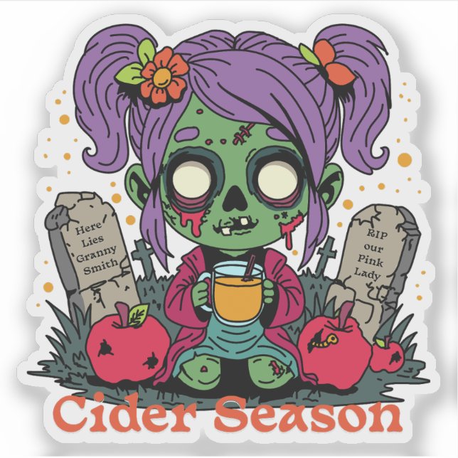 Adesivo Zombie da Estação de Cider da Apple (Frente)