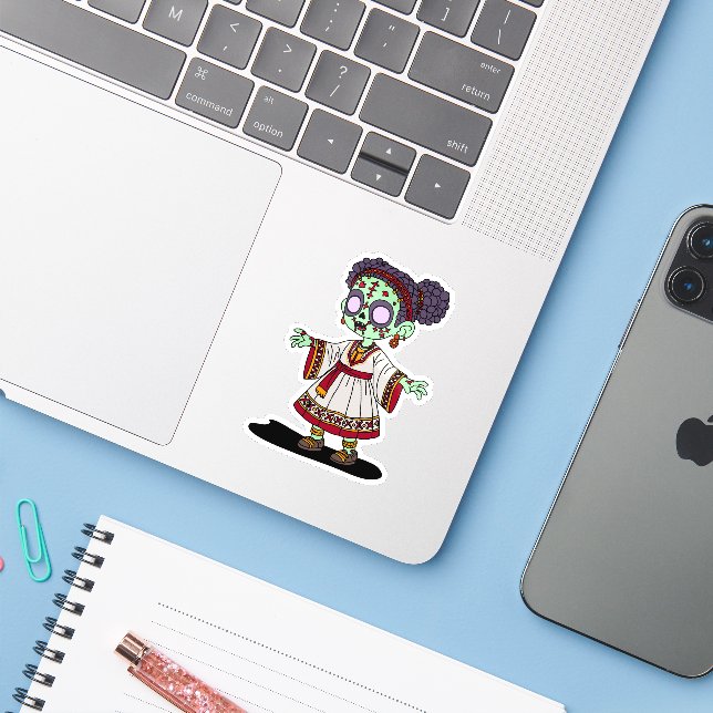 Adesivo Zombie etíope-cuta (Notebook com iPhone)