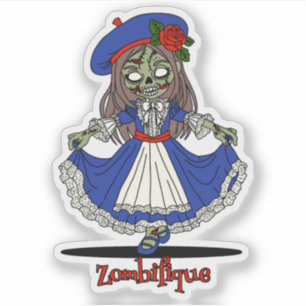 Adesivo Zombie francês bonito