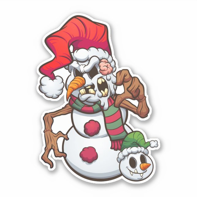 Adesivo Zombie Holidays - Snowman (Frente)