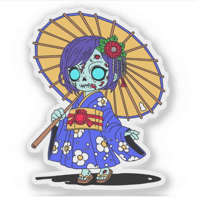 Adesivo Zombie japonês giro (Frente)