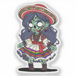 Adesivo Zombie peruana bonita