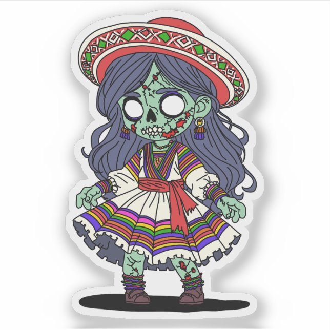 Adesivo Zombie peruana bonita (Frente)
