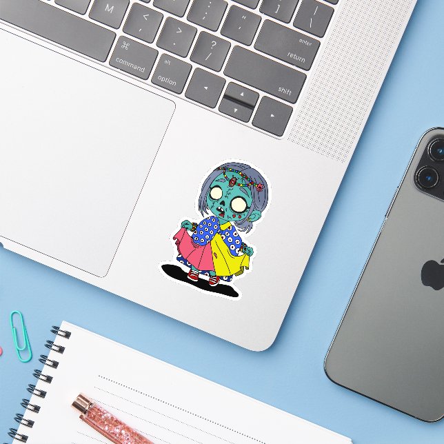 Adesivo Zombie Queniana (Notebook com iPhone)