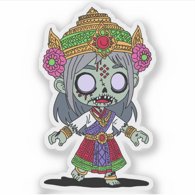 Adesivo Zombie Tailandês Cute (Frente)